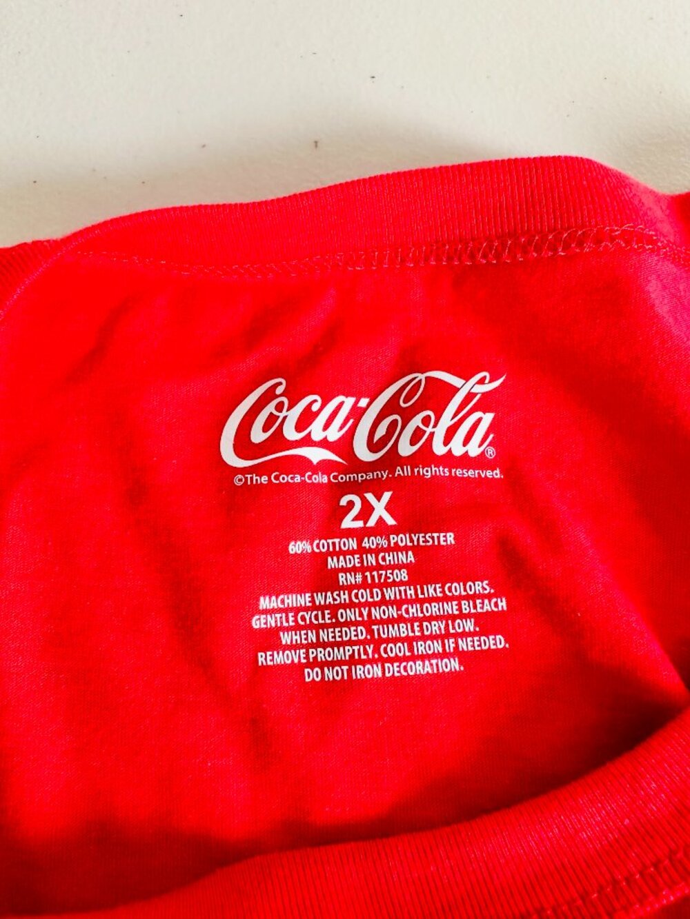 NEW COCA-COLA NOVELTY RED CREW NECK SHORT SLEEVE T-SHIRT UNISEX 2XL - Picture 4 of 4